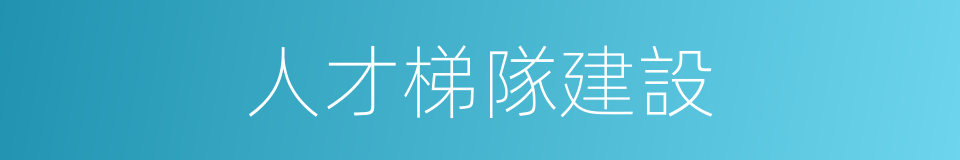 人才梯隊建設的同義詞