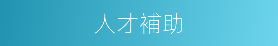 人才補助的同義詞