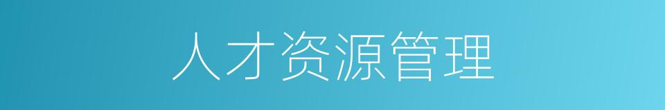人才资源管理的同义词