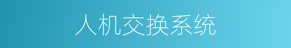 人机交换系统的同义词