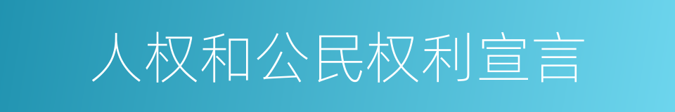 人权和公民权利宣言的同义词