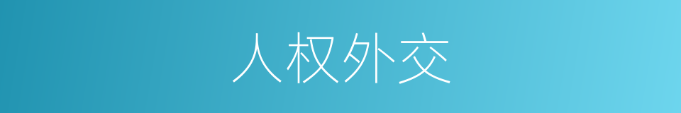 人权外交的同义词