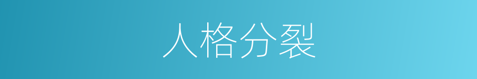 人格分裂的同义词