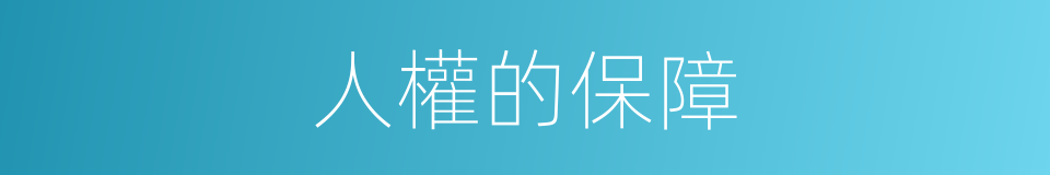 人權的保障的同義詞