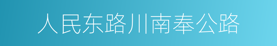 人民东路川南奉公路的同义词