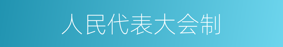 人民代表大会制的同义词