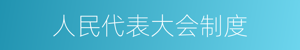 人民代表大会制度的同义词