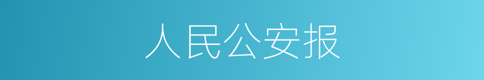 人民公安报的同义词