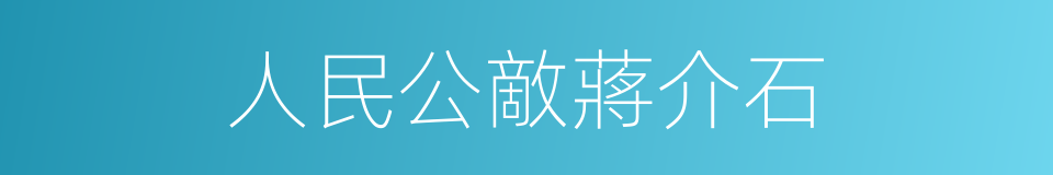 人民公敵蔣介石的同義詞