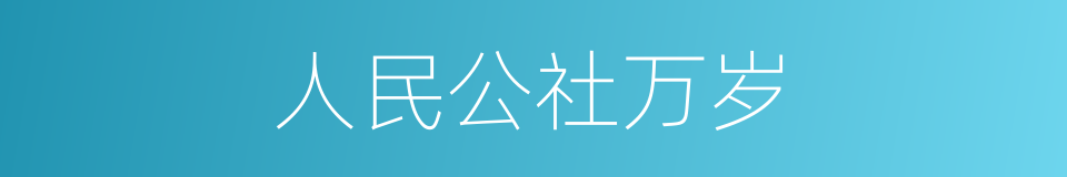人民公社万岁的同义词