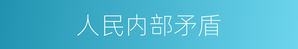 人民内部矛盾的意思