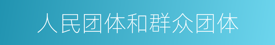 人民团体和群众团体的同义词