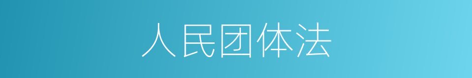 人民团体法的同义词