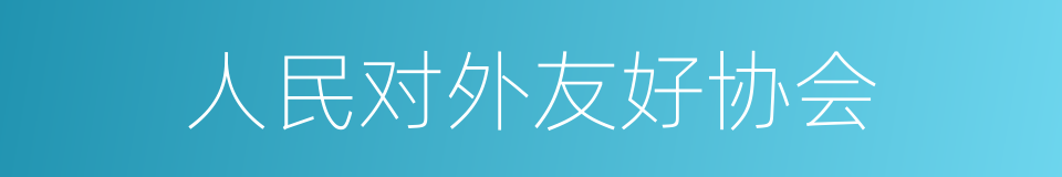 人民对外友好协会的同义词