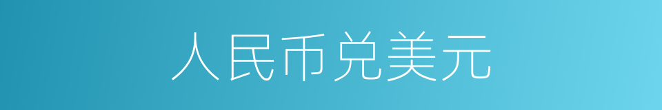 人民币兑美元的同义词