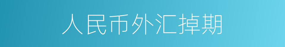 人民币外汇掉期的同义词