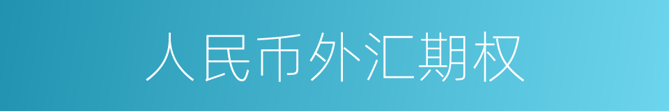 人民币外汇期权的同义词