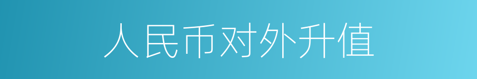 人民币对外升值的同义词