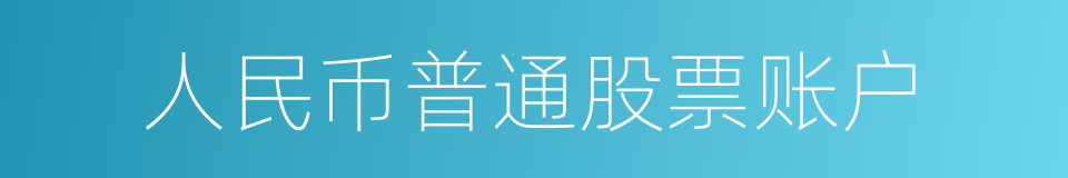 人民币普通股票账户的同义词