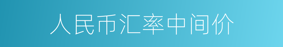 人民币汇率中间价的同义词