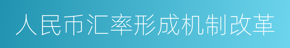 人民币汇率形成机制改革的同义词