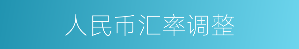 人民币汇率调整的同义词