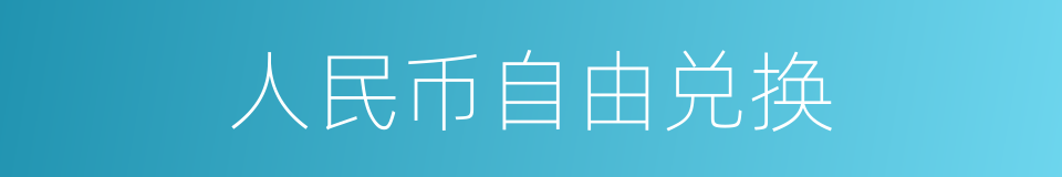 人民币自由兑换的同义词