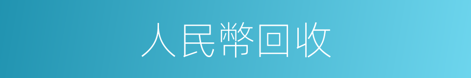 人民幣回收的同義詞