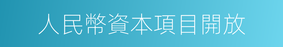 人民幣資本項目開放的同義詞