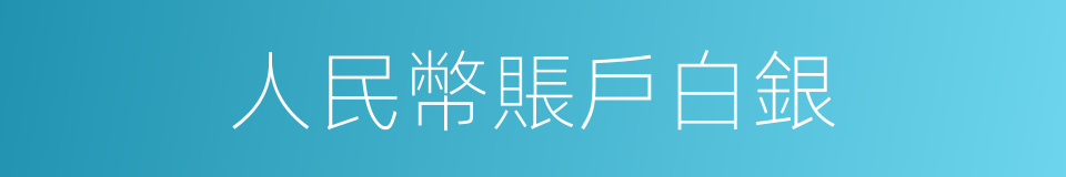 人民幣賬戶白銀的同義詞
