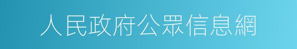 人民政府公眾信息網的同義詞