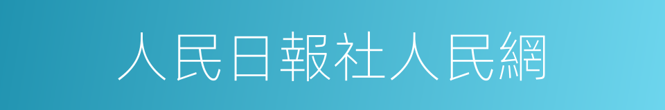 人民日報社人民網的同義詞