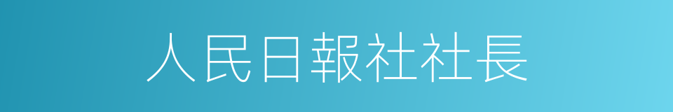 人民日報社社長的同義詞