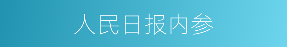 人民日报内参的同义词