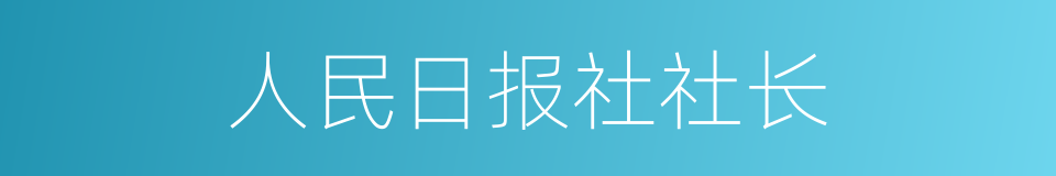 人民日报社社长的同义词