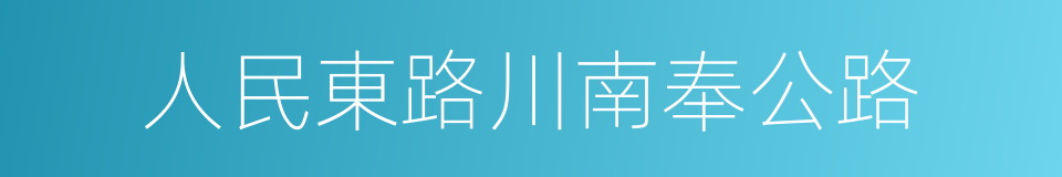 人民東路川南奉公路的同義詞