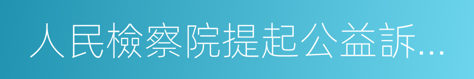 人民檢察院提起公益訴訟試點工作實施辦法的同義詞