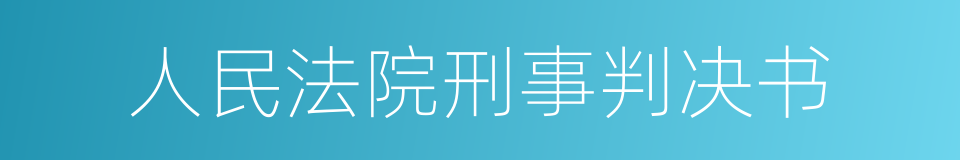 人民法院刑事判决书的同义词