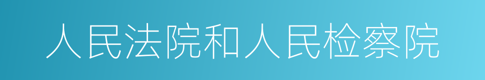 人民法院和人民检察院的同义词