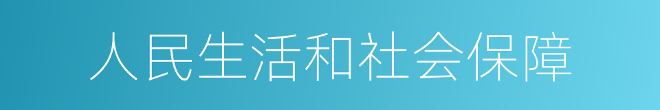 人民生活和社会保障的同义词