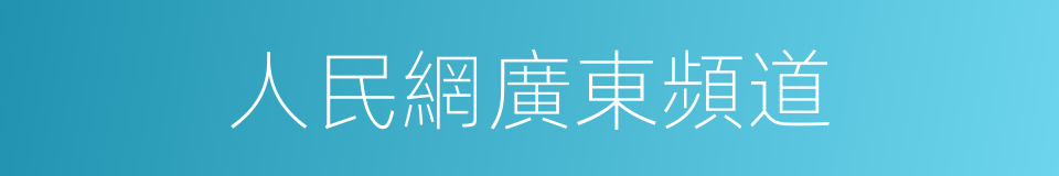 人民網廣東頻道的同義詞