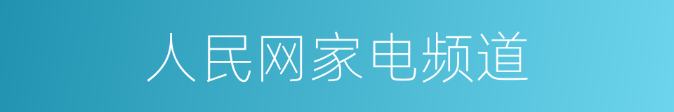 人民网家电频道的同义词