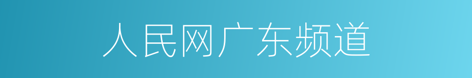 人民网广东频道的同义词