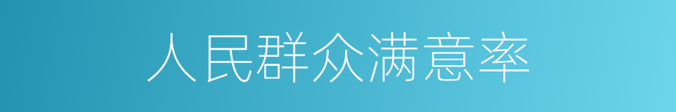 人民群众满意率的同义词