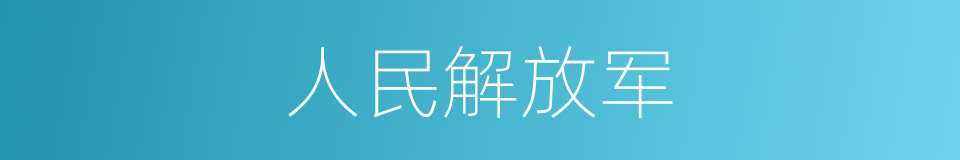 人民解放军的同义词