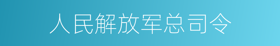 人民解放军总司令的同义词