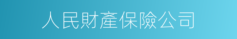 人民財產保險公司的同義詞