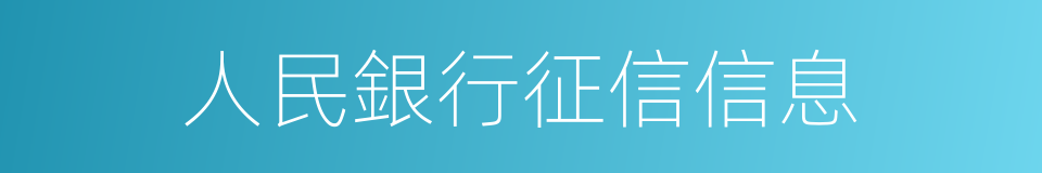 人民銀行征信信息的同義詞