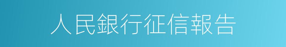 人民銀行征信報告的同義詞