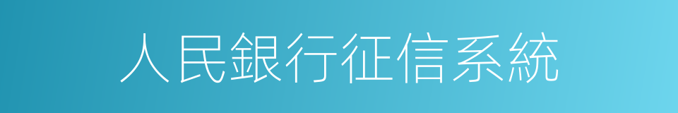 人民銀行征信系統的同義詞